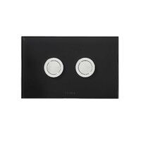 Seima Series 200 Toilet Flush Buttons Round 232 x 148mm In-Wall Flush Plates Black Glass FLUSH PLATE 200 191794