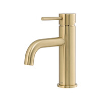 Brasshards Mixx Anise Basin Mixer Curved Spout Brushed Gold Lead Free 11SL750ALF