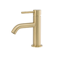 Brasshards Mixx Anise Eco Basin Mixer Curved Spout Brushed Gold Lead Free 11SL990ALF