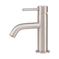 Brasshards Mixx Anise Eco Basin Mixer Curved Spout Brushed Nickel 11SL990BL