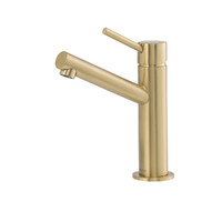 Brasshards Mixx Anise Eco Basin Mixer Upswept Spout Brushed Gold Lead Free 11SL997ALF