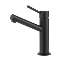 Brasshards Mixx Anise Eco Basin Mixer Upswept Spout Matte Black 11SL997ML