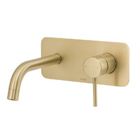 Brasshards Mixx Anise Wall Plate Mixer With 180mm Spout Brushed Gold Lead Free 11SL755ALF