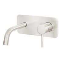 Brasshards Mixx Anise Wall Plate Mixer With 180mm Spout Brushed Nickel 11SL755BL