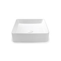 Seima Above Counter Basin Ceramic 410mm x 405mm Square Bathroom Vanity Gloss White Plati 400 191900