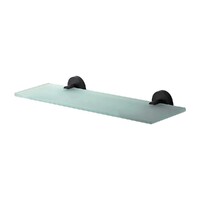 Brasshards Mixx Chia Glass Shower Shelf 450mm Matte Black 13RGS01M