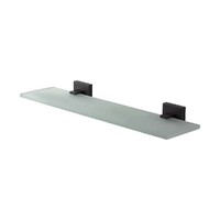 Brasshards Mixx Mint Glass Shower Shelf 450mm Matte Black 13SGS01M