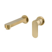 Brasshards Mixx Saffron Dual Wall Plate Mixer Brushed Gold Lead Free 11SL955ALEF