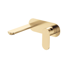 Fienza Empire Slim Basin/Bath Wall Mixer Set Oval Plate 160mm Outlet Urban Brass 234106UB-LF