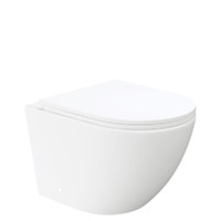 Fienza Koko Gloss White Wall Hung Toilet Suite, Pan + Seat + R&T In-Wall Cistern K2376W-RT-2