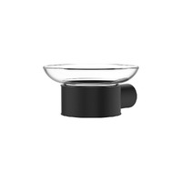 Fienza Empire Slim Glass Soap Dish Soap Holder Matte Black 88906B