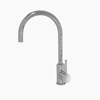 6 Star Rated Chrome Gooseneck Sink Mixer Round Pin Lever Kitchen Laundry Faucet Tap Castano Milan MIGNSIC6S