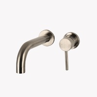 Castano Wall Bend Spout Mixer Brushed Nickel 60mm Backing Plates Bathroom Tap Milan MIBSWBS60-NI