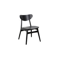 Finland Dining Chair Cafe Bar Black Timber Frame with Black Veneer Seat