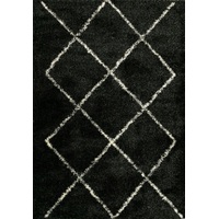 Tribal Rug Mos Rugs 200cm x 290cm Shaggy Oriental Tribal Floor Area Carpet Black