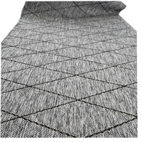 Chino 1931 Hall Runner Rubber Backed 80cm wide Hallway Carpet Black Silver Grey Black