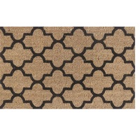 Geometric Front Door Entrance Mat 50cm x 80cm Thick 50mm Coir Heavy Duty Doormat 