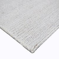 Rimini Contemporary Modern Coastal Hand Tufted Ribbed Loop Wool Rug 190cm x 280cm White 