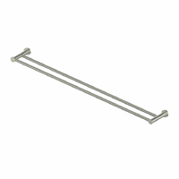 Double Towel Rail Holder Brushed Nickel Greens Tapware Reflect 21315BN