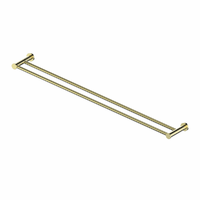 Double Towel Rail Holder Brushed Brass Greens Tapware Reflect 21315BB