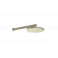 Bathroom Overhead Wall Shower 260mm Head Brushed Brass Greens Tapware Rocco 1850019BB