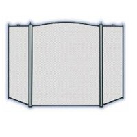 Heavy Duty 3 Panel Fireplace Screen Protector Black Melton Craft JC 11BKFM 