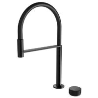 Kitchen Hob Sink Mixer Set 230mm Flexible Hose Matte Black Phoenix Tapware Axia 117-7570-10-1