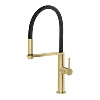 Phoenix Tapware Kitchen Sink Mixer Tap Blix Flexible Hose Brushed Gold 10473100-31-1