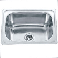 ECT Global Laundry Sink Trough 45 Litre Stainless Steel Tub 2 Hole and By pass kit Lavassa SS A26