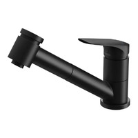 Pull Out Kitchen Sink Mixer 6 Star Swivel Tap Matte Black Phoenix Tapware Ivy MKII 154-7101-10-1