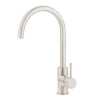 Brasshards Mixx Anise Round Gooseneck Sink Mixer Brushed Nickel 11SL757BL