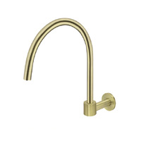 Meir Kitchen Laundry Gooseneck Tap Round High Rise Swivel Wall Spout Tiger Bronze MS07-PVDBB