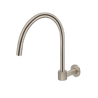 Meir Kitchen Laundry Gooseneck Tap Round High Rise Swivel Wall Spout Champagne MS07-CH