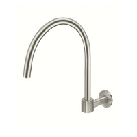 Meir Kitchen Laundry Gooseneck Tap Round High Rise Swivel Wall Spout Brushed Nickel MS07-PVDBN