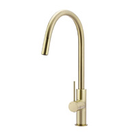 Meir Round Piccola Pull Out Gooseneck Kitchen Mixer Tap Tiger Bronze MK17-PVDBB