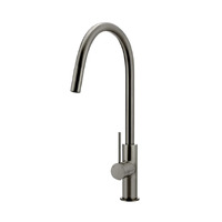 Meir Round Piccola Pull Out Gooseneck Kitchen Mixer Tap Shadow MK17-PVDGM