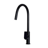 Meir Round Paddle Piccola Pull Out Gooseneck Kitchen Mixer Tap Matte Black MK17PD