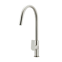 Meir Round Paddle Piccola Pull Out Gooseneck Kitchen Mixer Tap Brushed Nickel MK17PD-PVDBN