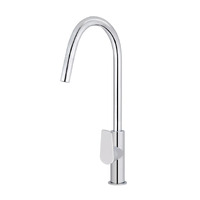 Meir Round Paddle Piccola Pull Out Gooseneck Kitchen Mixer Tap Chrome MK17PD-C