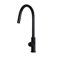 Meir Round Pinless Piccola Pull Out Gooseneck Kitchen Mixer Tap Matte Black MK17PN