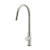 Meir Round Pinless Piccola Pull Out Gooseneck Kitchen Mixer Tap Brushed Nickel MK17PN-PVDBN