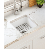 Seima Fireclay Ceramic Sink Dual Mount 460mm Square Farmhouse Butlers White Sinks Odessa 460