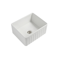 Seima Duo Fluted or Flat Apron Front Sink Fireclay Ceramic 610mm Butler White Sinks Cleo 610