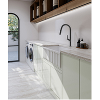 Seima Duo Fluted or Flat Apron Front Sink Fireclay Ceramic 760mm Butler White Sinks Cleo 765