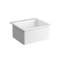 Seima Laundry Sink 635mm Fireclay Ceramic One Tap Hole Single Bowl Butler White Eva 635