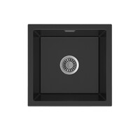 Seima Above or Under Mount Arqstone Sink 1 Bowl Integrated Overflow 450 x 440 x 210D Black OROS 450 192182