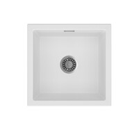 Seima Above or Under Mount Arqstone Sink 1 Bowl Integrated Overflow 450 x 440 x 210D White OROS 450 192183