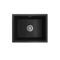 Seima Above or Under Mount Arqstone Sink Round 1 Bowl  Integrated Overflow 540 x 440 x 210D Black OROS 550 191025