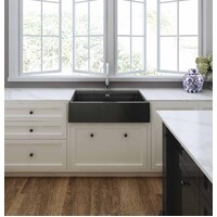 Seima Farmhouse Butler Arqstone Sink 1 Bowl Integrated Overflow 900 x 515 x 190D Black OROS 900 191046