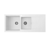 Seima Above Mount Arqstone Sink 1.75 Bowl 1TH RH Drainer Integrated Overflow 1160 x 500 x 210D White OROS 1160 191047